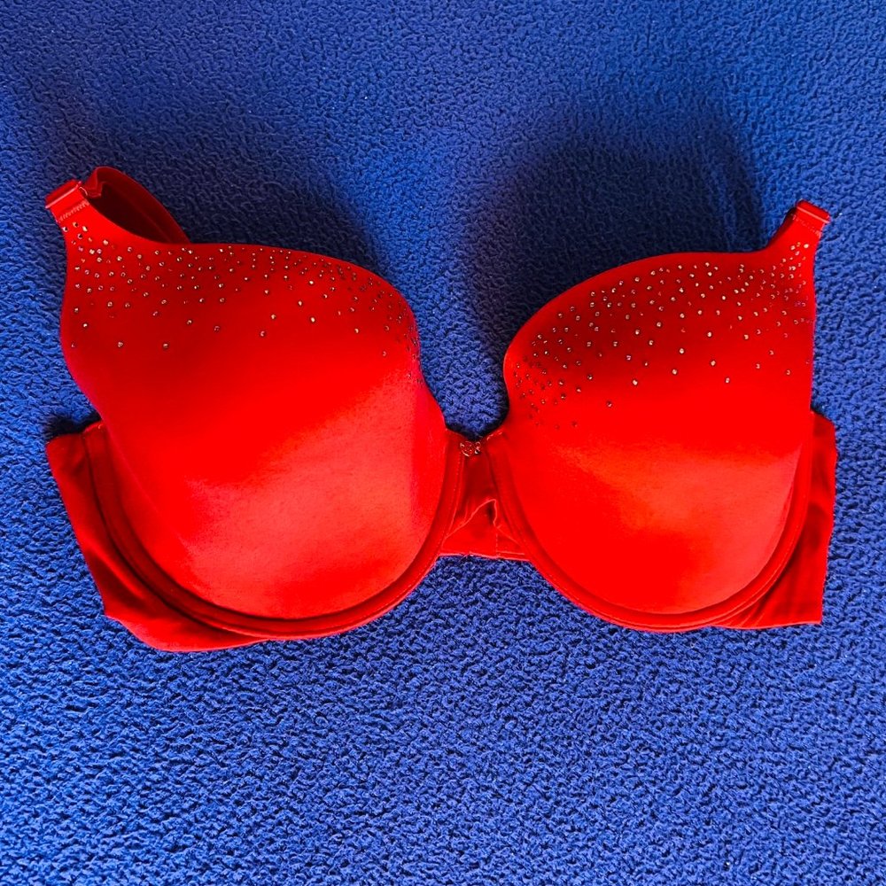 Victoria's Secret Lined Demi Red Bra 36DD / 36E